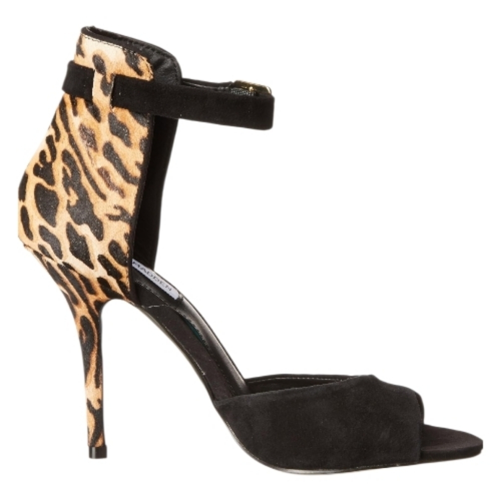 Steve Madden Sz 9 Stepout Mary Jane Heels Leather Calf Hair Buckle Leapord